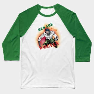 Horror Comic Beware of the Wolves Baseball T-Shirt